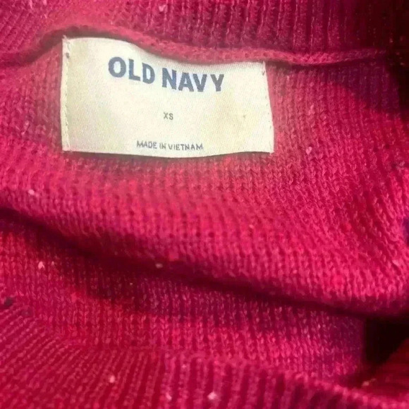 Old Navy Fuschia Sweater Pullover Long Sleeve Cotton Blend Crew Neck Size XS - Picture 4 of 4